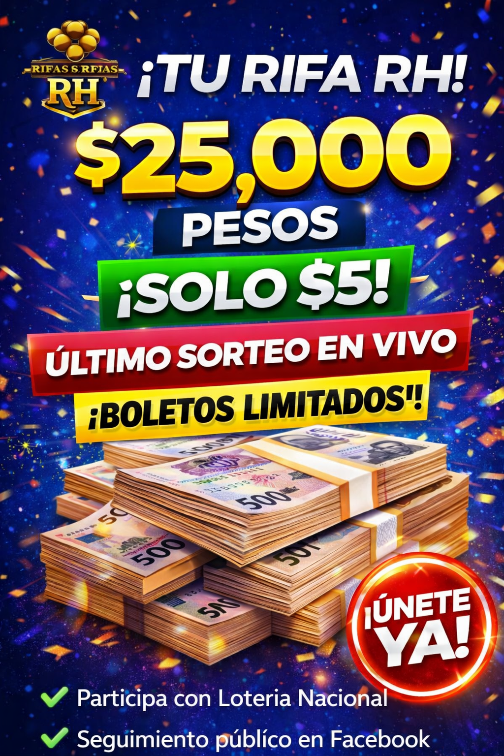 Rifa $25,000 pesos – Rifas RH